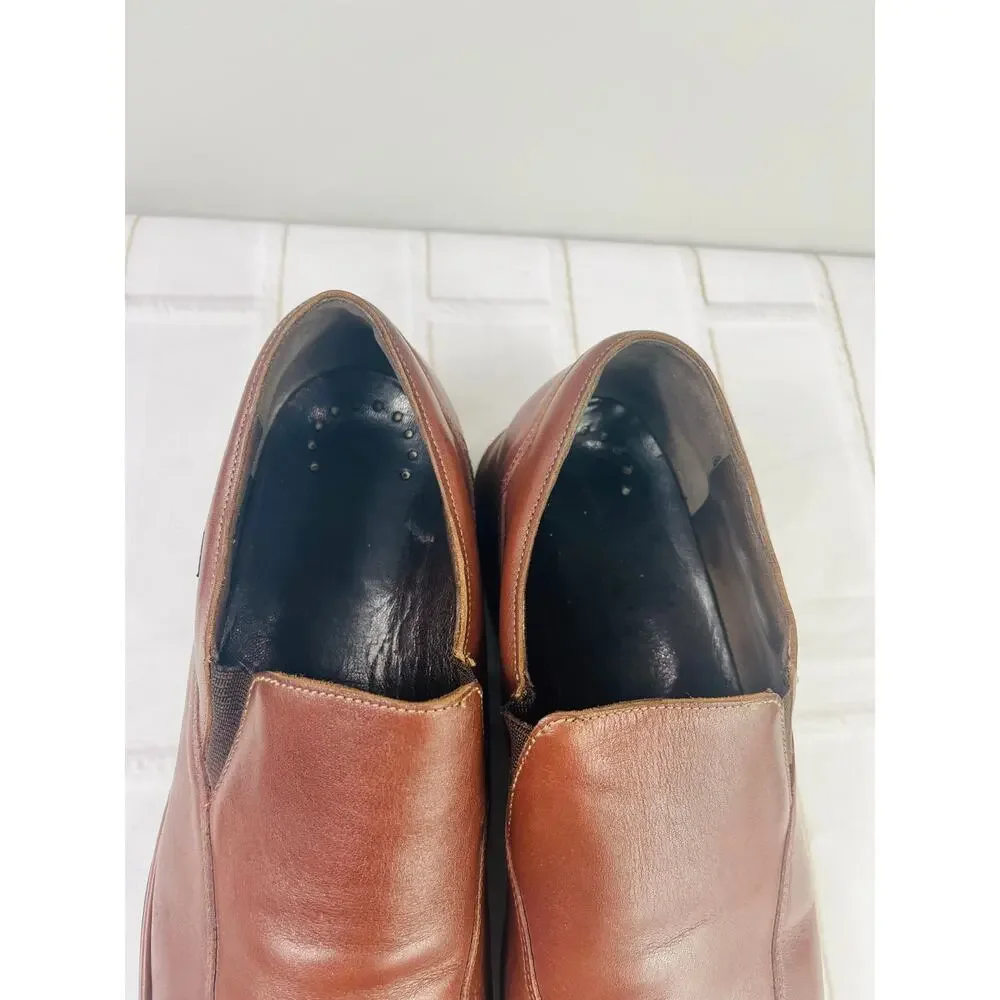 Mephisto men's brown leather dress shoes slip on sz 12